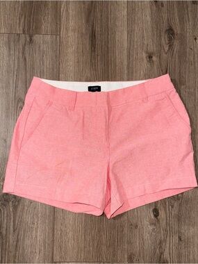 J. Crew Coral Pink Tailored Cotton Blend Shorts Lightweight Summer Shorts